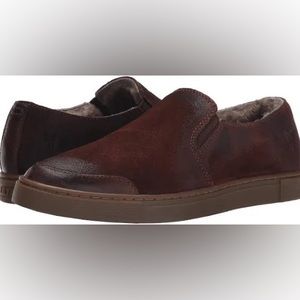Frye Gemma burgundy Suede Shearling lined slip on